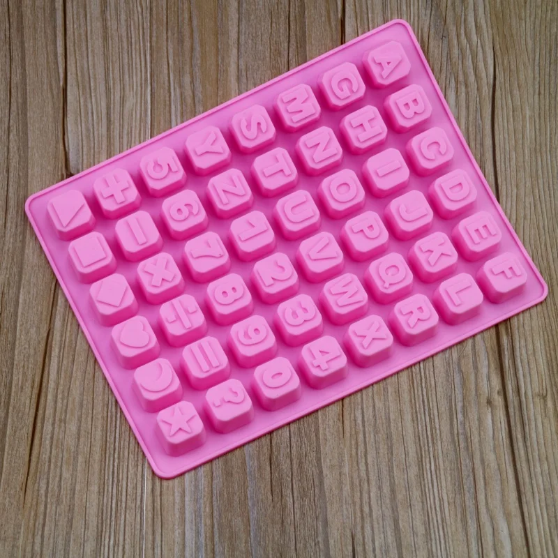 

DIY Silicone 48 even English alphabet Numbers Chocolate/Biscuit/ Tart mold Flower Fudge Cake Baking Tools