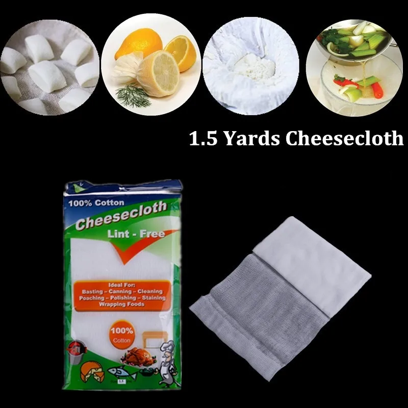 1 Bags 1.5 Yards Gauze Cheesecloth Absorbent Fabric Cotton Cheese Cloth Baking Tool