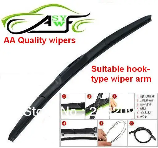 Free Shipping Wholesale!Car Wiper Blade,Natural Rubber Car Wiper,Car Accessory/auto soft windshield wiper 1 size choice 14-26in