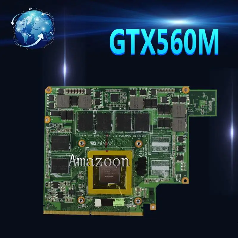 Amazoon G73SW VGA плата GTX 560M GTX560M N12E GS A1 2 ГБ DDR5 MXMIII Видеокарта для For Asus G73JW G53SW G53SX G53JW