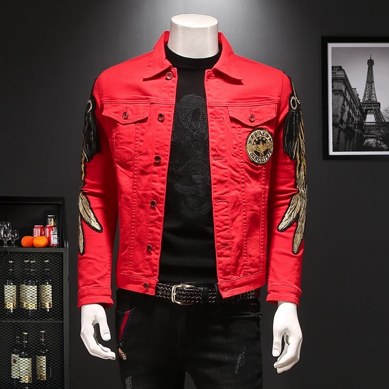 black and gold jean jacket