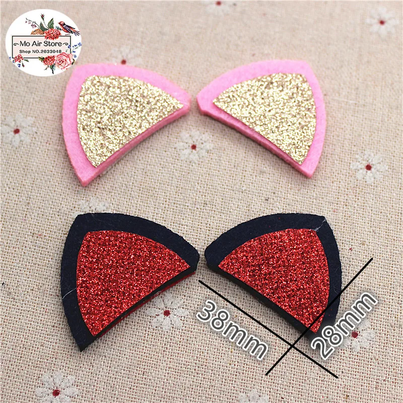 

Non-woven patches red/pink cat ears Felt Appliques for clothes Sewing Supplies diy craft ornament