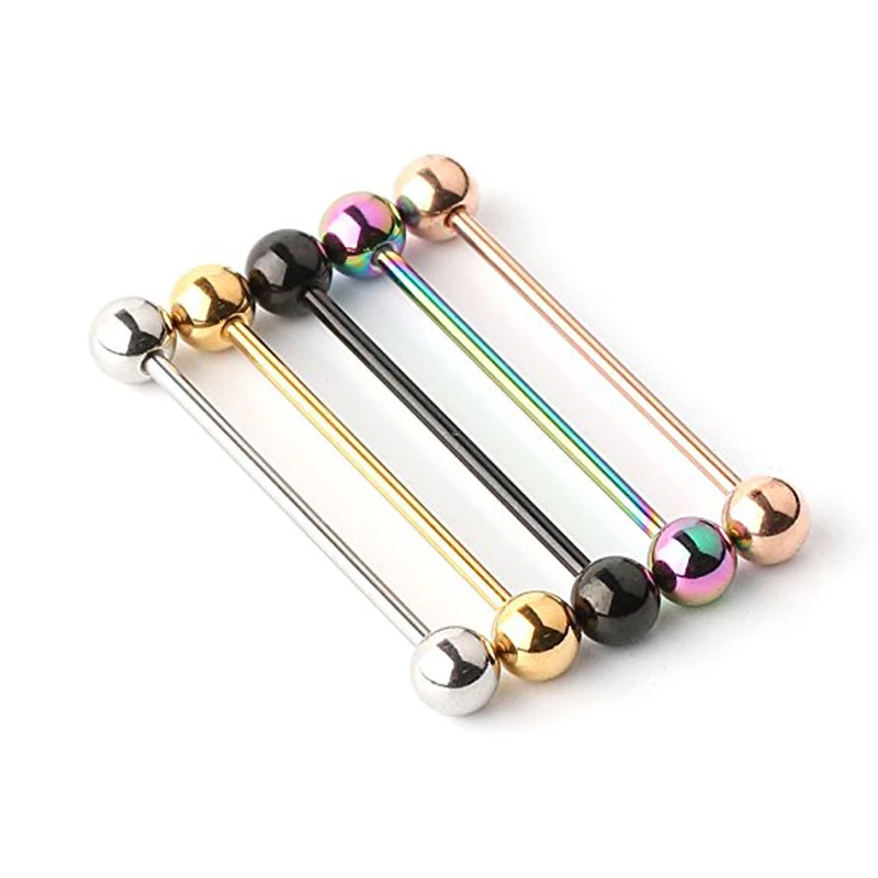 1 Pair Long Industrial Barbell Earrings Fashion 14G Mutiple Colors