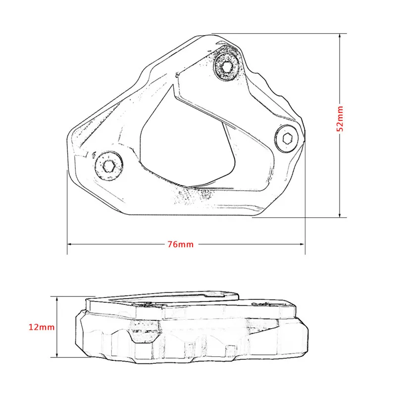 CNC мотоцикл Kickstand подножка сторона подставка удлинитель поддержка тарелка; алюминий для YAMAHA MT-10 MT10/FZ-10 FZ10