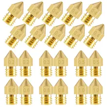 22pcs 3D Printer Nozzles MK8 Extruder Nozzle Extruder Print Head 1.75mm for 3D Printer Anet A8 Makerbot MK8 Creality CR-10 Ender