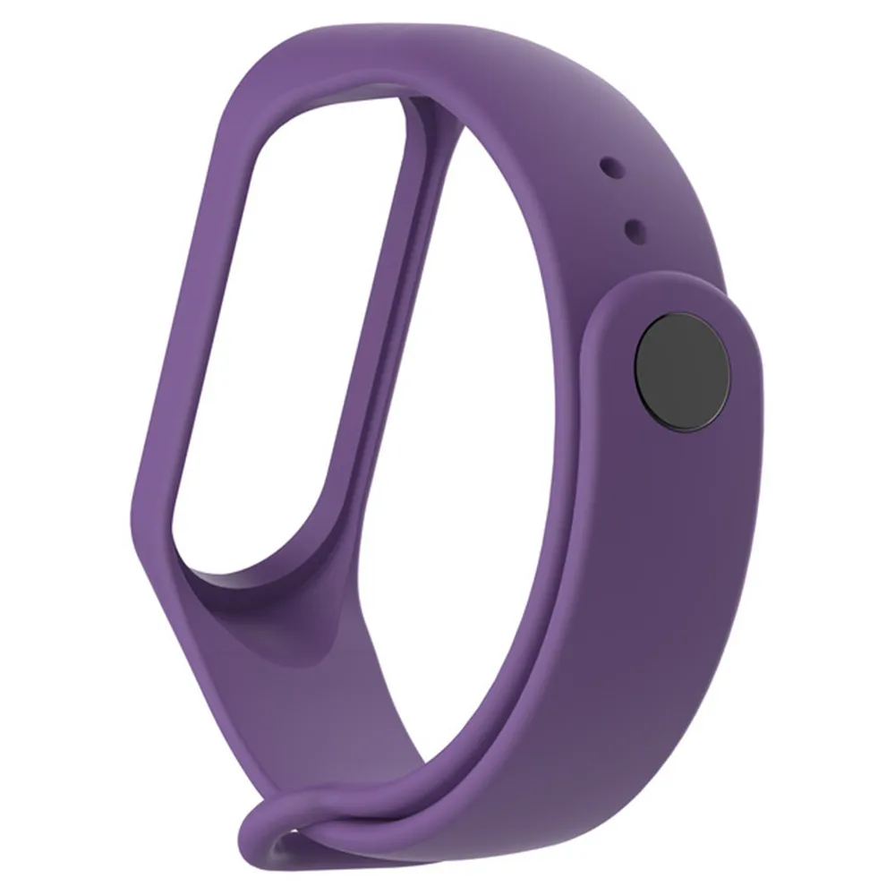 Силиконовый ремешок для часов с hd-пленкой для защиты экрана для Xiaomi Mi браслет miband 4 сменный Браслет для часов - Цвет ремешка: Purple