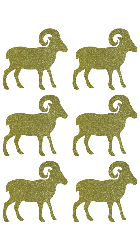 3 8x3 6 см Ram gold glitter стикер этикетка | Дом и сад