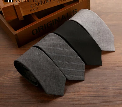 

Free shipping high-grade wool narrow ties Han edition narrow section 5.5cm leisure business men black grey England ties for men