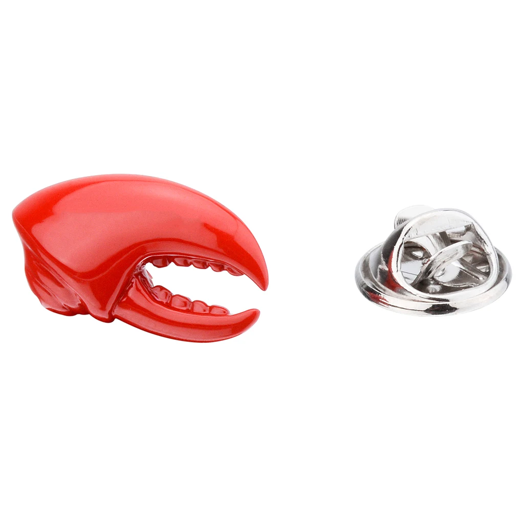 Lobster Claw Shape Shirt Collar Pin Brooch Men Women Lapel Pins Nautical Themed Stylish Badge