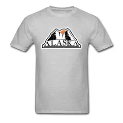 Аляска горы футболки оптовая продажа o-образным вырезом на заказ короткий рукав все хлопок топ для мальчика футболки мастер футболка