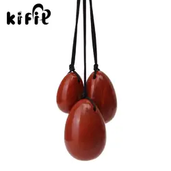 Kifit 3 шт. пробурено естественный красная яшма Кристалл Йони Яйца Исцеление Джейд яйцо для тазового дна вагинальный мышцы Массажный мяч