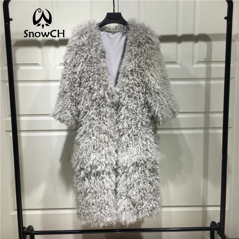 

2018 New real Mongolia Sheep Fur coat Women full pelt Sheep Fur Jacket very long fur Waistcoats make Big Size Free Shipping F861