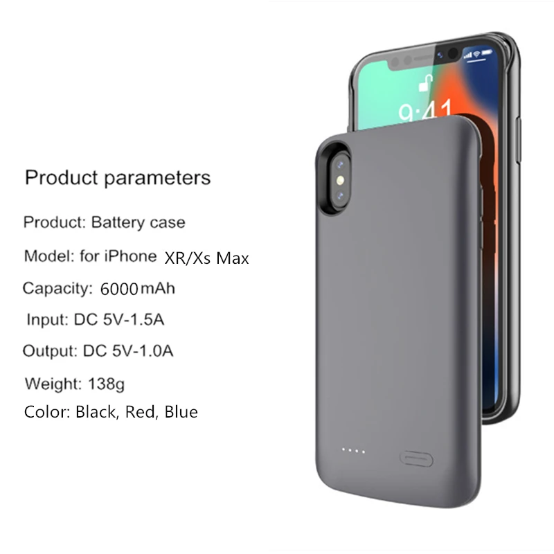 6000mAh аккумулятор чехол для iPhone XR power Case портативный резервный банк питания чехол для iPhone Xs аккумулятор Max чехол с аудио