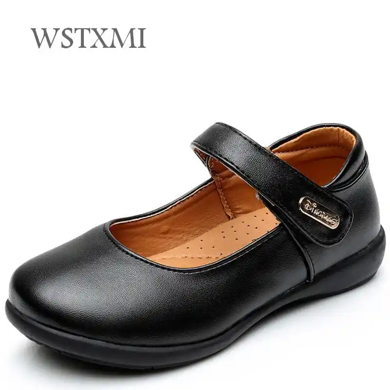 Kids Girls Casual Mary Jane Student School Flats Shoes Princess Dress Flower New