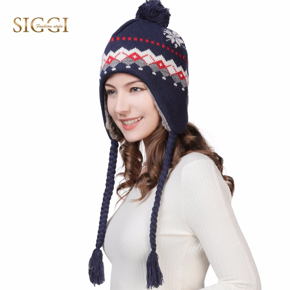 Womens wool hat with ear flaps Clearance