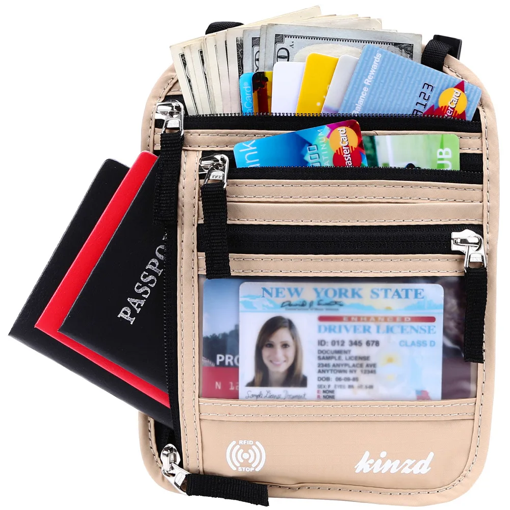 New Neck Belt Bag Travel Pouch Hidden Passport ID Holder Compact