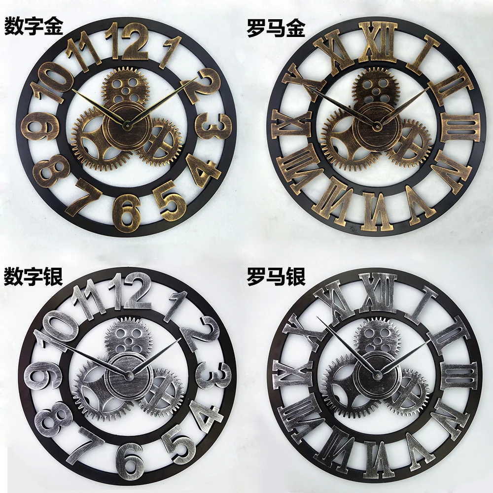 Silencieux Horloge Лофт антикварное искусство pendule салон красоты personnalise engrenage industriel horloge