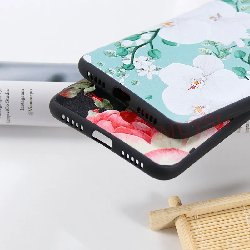

3D Relief Flower Case For Xiaomi Redmi Note 7 Note7 Pro Case Soft Silicone Cover On For Xiaomi Redmi Y3 Redmi 7 Phoen Case Coque