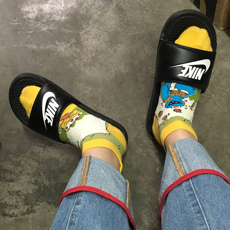 Осень лето 2018 женские хлопковые носки забавные модные короткие Harajuku с героями