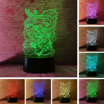 

Hot Dragon Ball Z Totem Son Goku 3D Table Lamp Super Saiyan LED Night Lights Room Decor 7 Color Change Table Lamp Boys Man Gifts