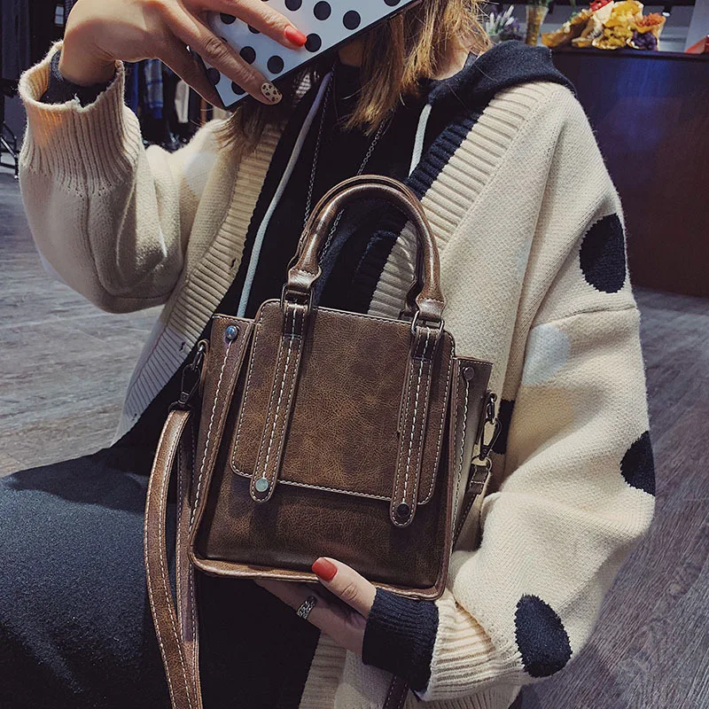 

Women's Bag Designer Female Luxury Leather Messenger Bag Women Crossbody LadiesTote Hand Bags Vintage Women Handbags 2019 W338