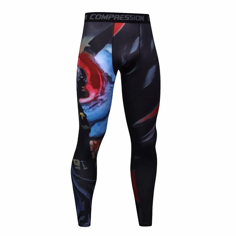

2017 Trending Men 3D Print Compression Pants Base Layer Exercise Joggers Mens Fitness Anime Fitness Skinny Leggings Male Tights