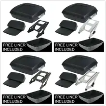 Motorcycle Painted Tour Pack Trunk Razor Backrest& Rack For Harley Touring Road King Electra Street Glide 14-18 17