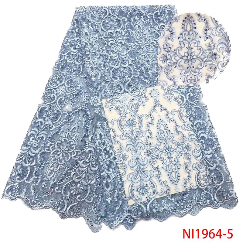 

Sequins Embroidered French Mesh Lace Fabric Latest 2019 Nigerian Lace Fabrics High Quality Wedding African Lace Fabric NI1964-5