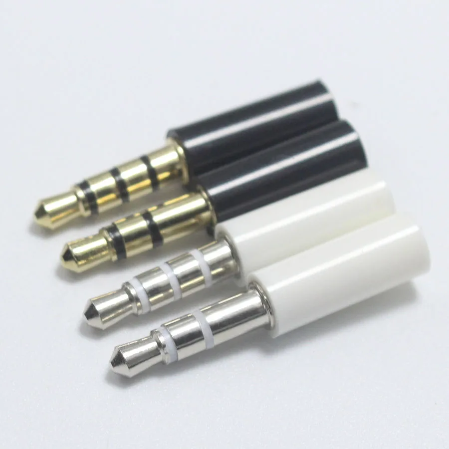 10pcs 3.5mm Stereo Headset Plug 3 4 pole 3.5 mm Gold plated Audio Plug