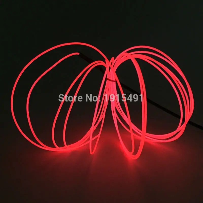 Red Высококачественные 1.3 мм 20 метров автомобиля литье Декор led neon праздник света EL провода для Рождество украшения+ один dc-12v накопители - Испускаемый цвет: Red