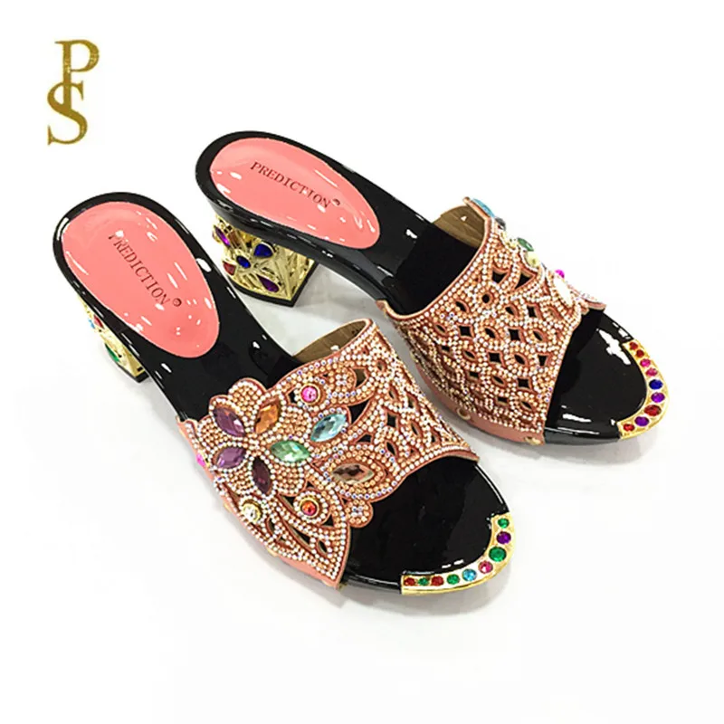 

Beautiful women's shoes with diamonds Good quality medium heel shoes for women