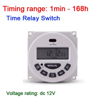 

DC 12V Digital power Weekly Programmable Clock Cycle Timer Relay Switch Relay microcomputer time for lamp light Household