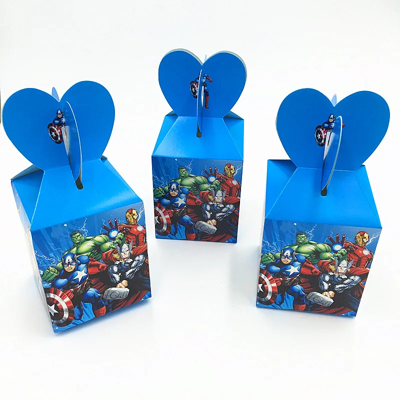 6pcs/lot avengers theme candy box kids favor birthday party gift boxes