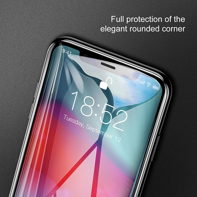 Закаленное 3D стекло Baseus 0,3 мм для iPhone Xs Max XR, полное покрытие, Защитное стекло для iPhone Xs Max, защита экрана