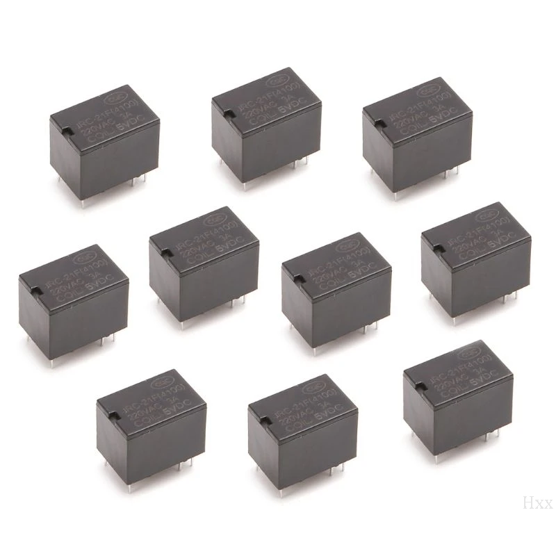 10 шт. JRC-21F 4100 DC мини Мощность реле 6-pin печатного монтажа печатной платы реле 3V 5V 12V