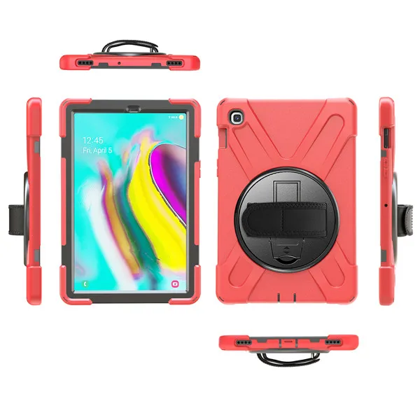 Чехол для Samsung galaxy Tab S5e T720 T725 funda tablet case 360 Вращающийся чехол conque силиконовый чехол для galaxy 10,5 - Цвет: Red