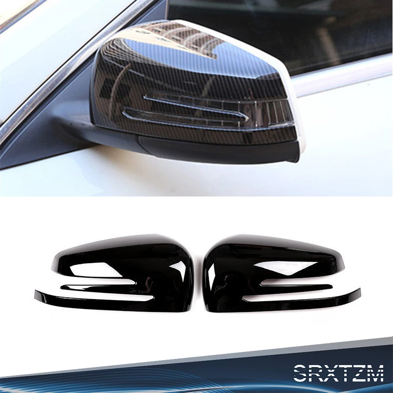 SRXTZM черный глянец для Mercedes Benz C E S A B класс W204 W212 GLA GLK CLA CLS ABS пластик автомобиля зеркало заднего вида крышка отделка