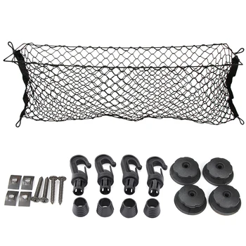 

Envelope Style Universal Trunk Cargo Net Car Mesh Storage Organizer with Mounting Screw Black Nylon Trunk Storage