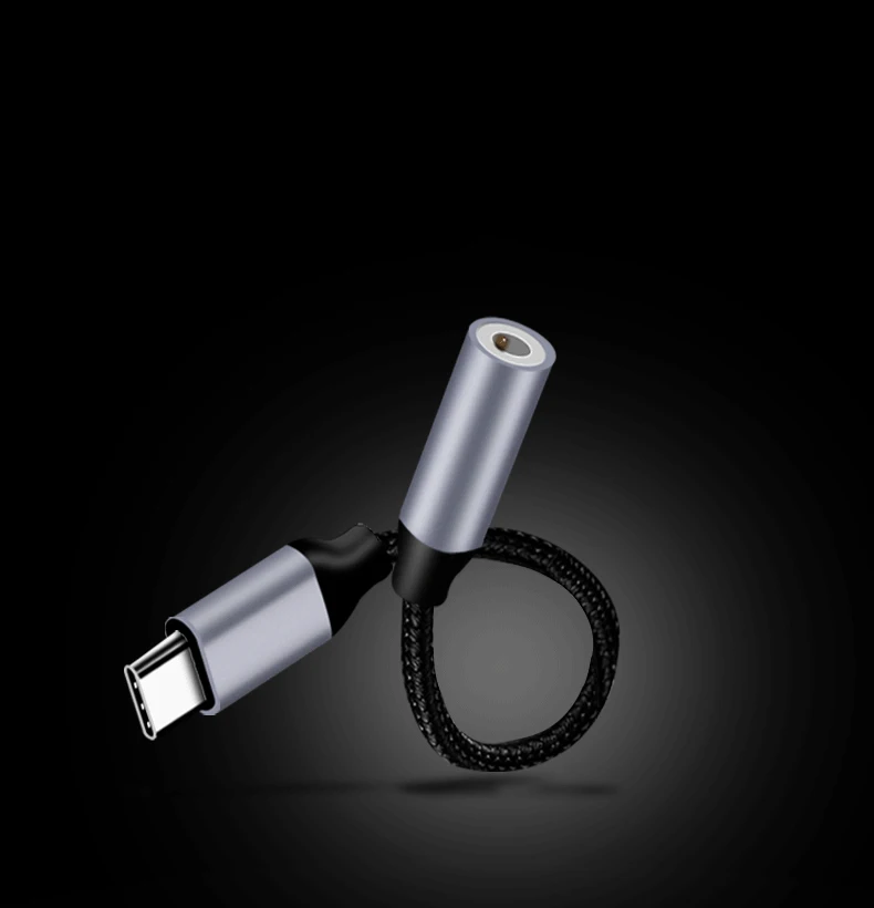 Thbelieve 3.5MM Jack Male To USB C Female Type C To 3.5 Short Nylon Briaded Cables For Huawei USB C To 3.5MM Aux Audio Dropship (3)