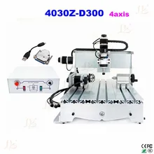 Russia free tax CNC lathe machine 4030Z-D300 4axis woodworking table cnc engraver machine with USB parallel port adapter