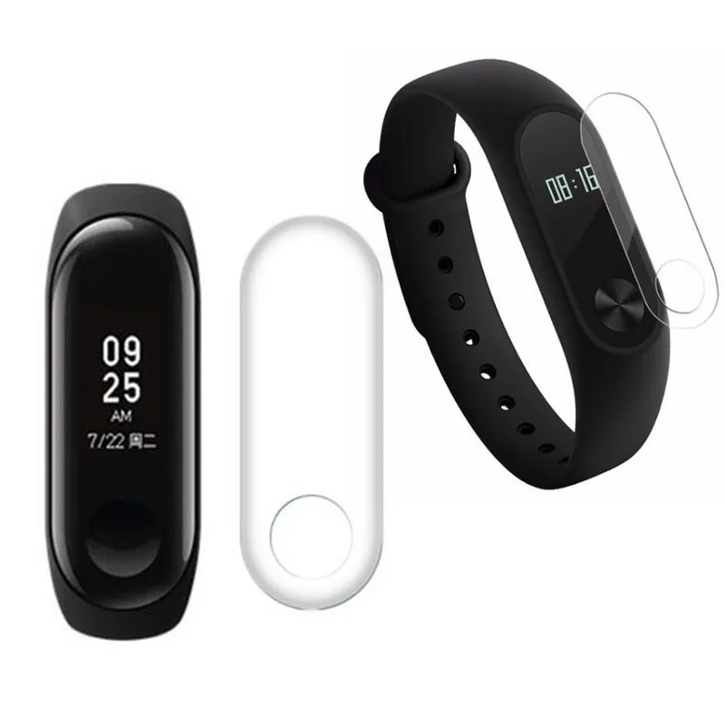 2pcs HD Clear Full Coverage Protective Film For Xiaomi Mi Band 2/3 Miband Band3 Band2 Smart Wristband Screen Protector Cover | Электроника