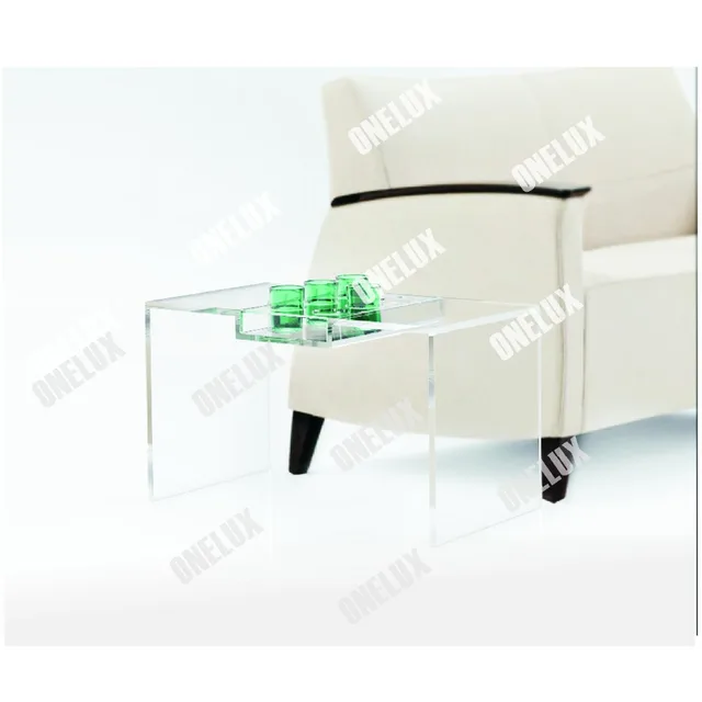 Clear Acrylic Tea Table Lucite Coffee With Cup Dispenser Tray Clear Acrylic Tea Table Lucite Coffee With Cup Dispenser Tray