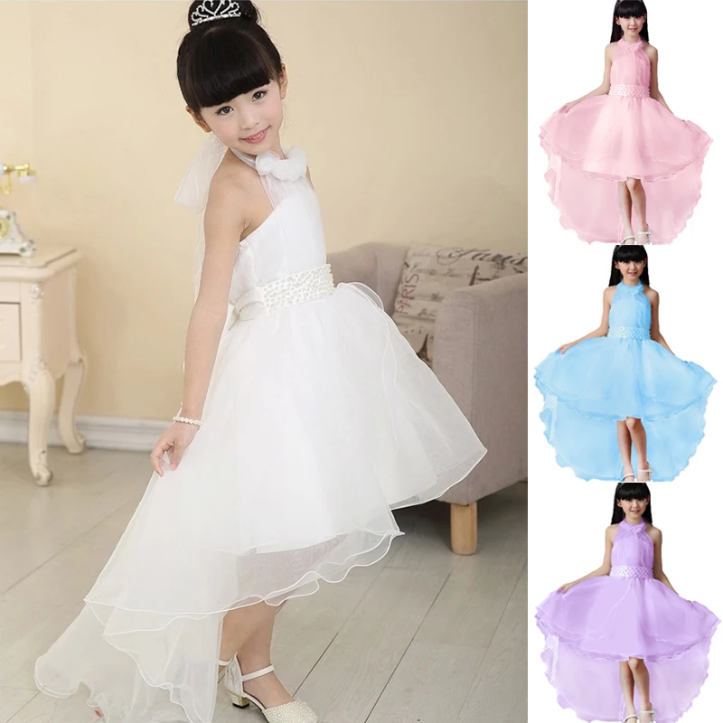 

Kids Girls Flower Dress Baby Girl Birthday Party Dresses Children Fancy Princess Ball Gown Wedding Clothes Vestidos 4 Clolors