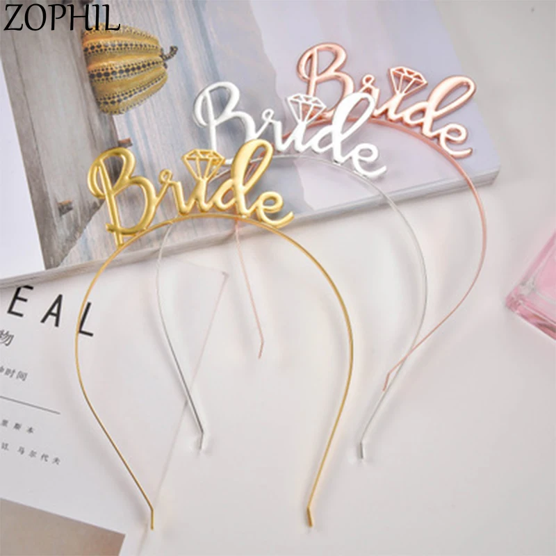 

ZOPHIL 1pcs Wedding Crown Queen Bridal Tiaras Bachelorette Hen Party Bride To Be Wedding Bridal Shower Girls Decoration Gift