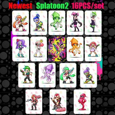 16 pcs Splatoon 2 24 шт. NTAG215 Zelda NFC карта 20 Heart Wolf Revali Mipha Daruk Urbosa для amiibo игры Легенда дыхания диких NS переключатель - Цвет: 16 pcs Splatoon 2