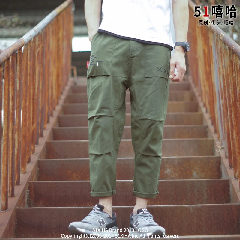 Summer original street solid cutting, leisure nine pants, creative ...