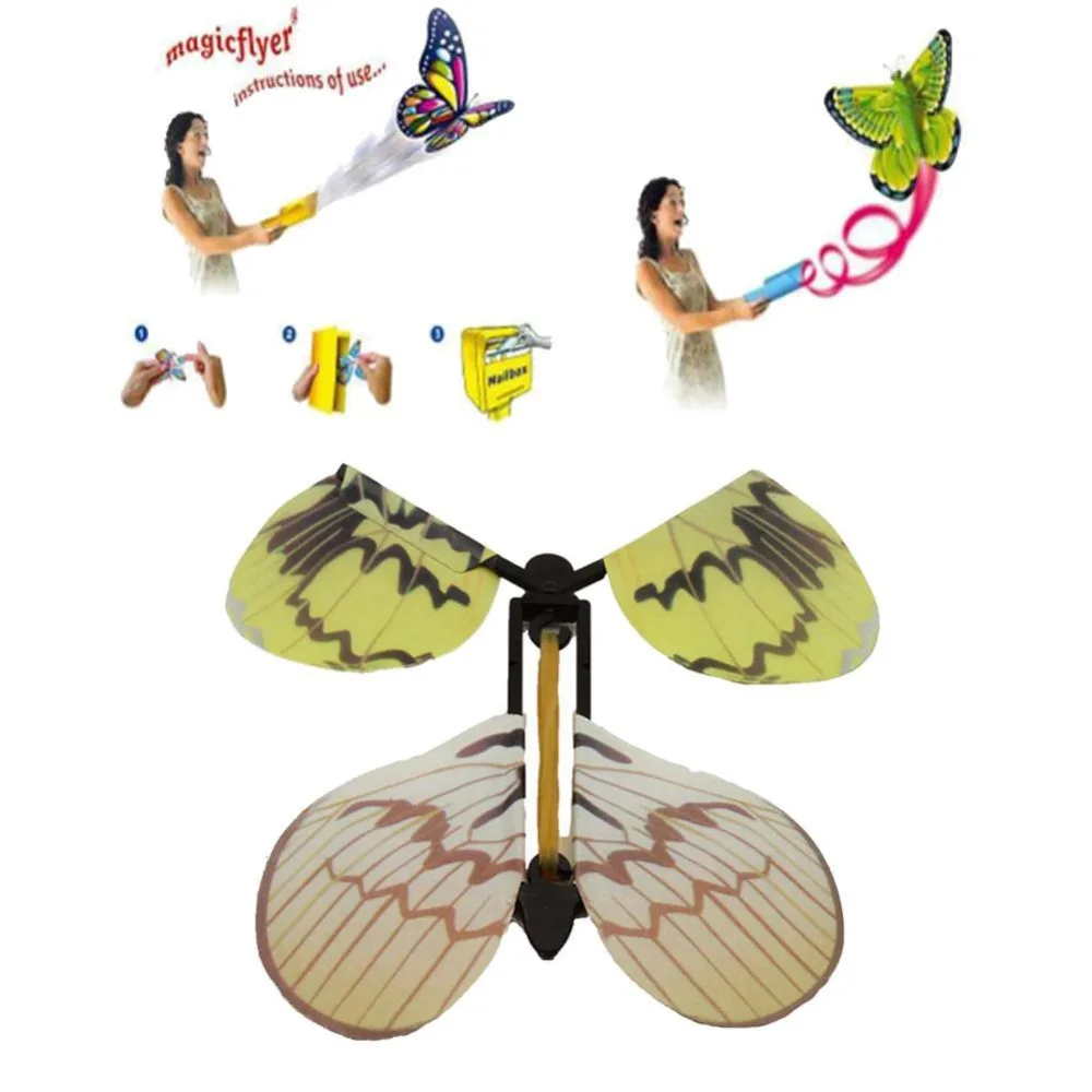 5 шт. волшебные игрушки Магический флаер бабочка рука трансформация муха бабочка Волшебные реквизиты Смешные сюрприз шалость шутка мистический трюк игрушка