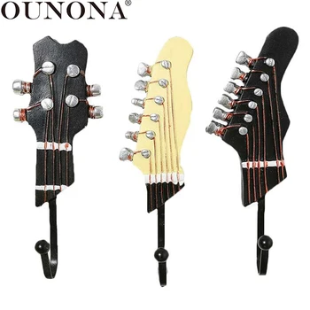 

OUNONA 3pcs/set Vintage Guitar Shaped Wall Hooks Delicate Pendants Guitar Resin Crafts Door Rack for Bar Bedroom Studyroom