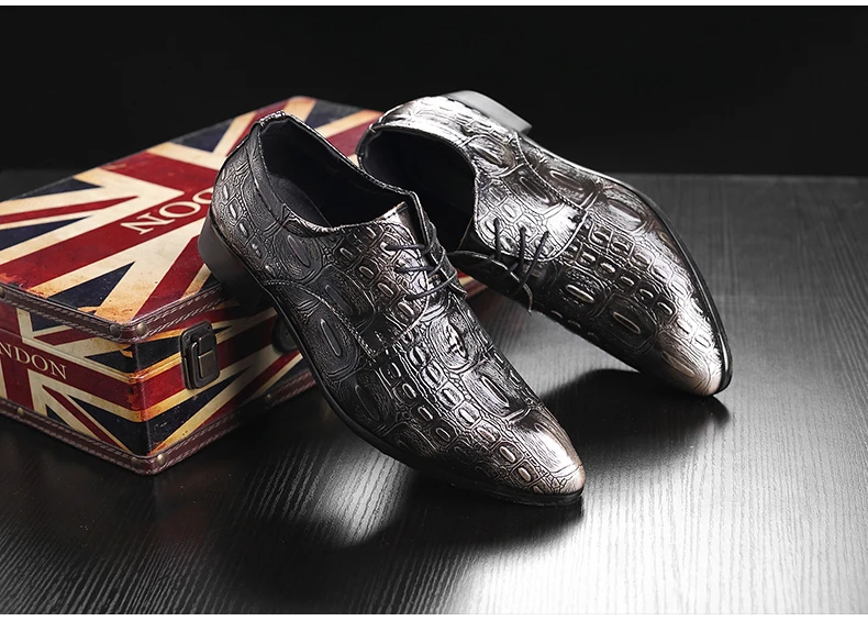 Mens Oxfords Shoe Formal Casual Shoes Men Size 46 Oxfords Pu Leather Emboss Crocodile Men Casual Shoes Leather Lace Brogues Shoe (13)