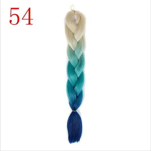 Лиси волосы 24 дюйма 88 видов синтетические плетеные волокна длинные косички 100 г/шт. Омбре цветной слон сплетенные волосы для наращивания - Цвет: #33